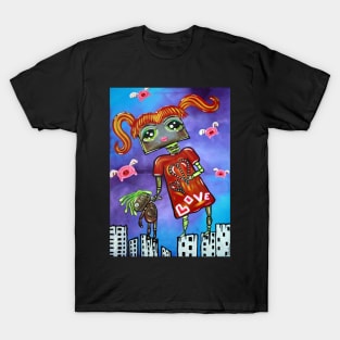 Robot Girl - When Pigs Fly T-Shirt